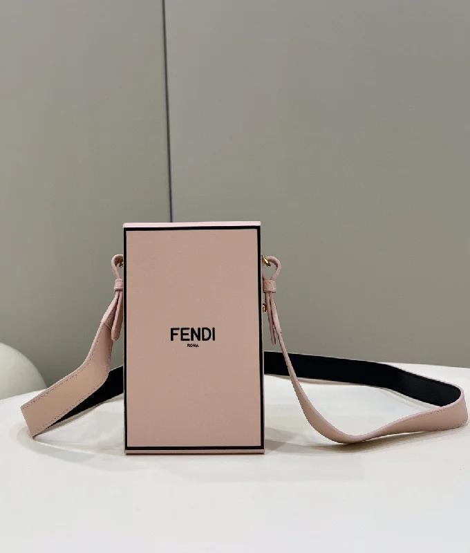 Ladies Fendi shoulder bags with a detachable key fob for easy key managementFendi Vertical Box Pink RM 6,400 Bag