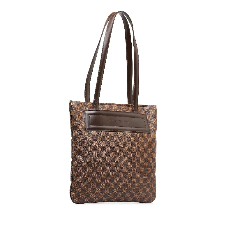 Louis Vuitton handbags with a metal - framed clasp for durabilityBrown Louis Vuitton Damier Ebene Clifton Tote Bag