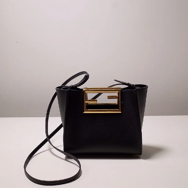 Fendi By The Way bags with a leather - wrapped drawstring for a luxurious and tactile feelFendi Way Small Black Bag