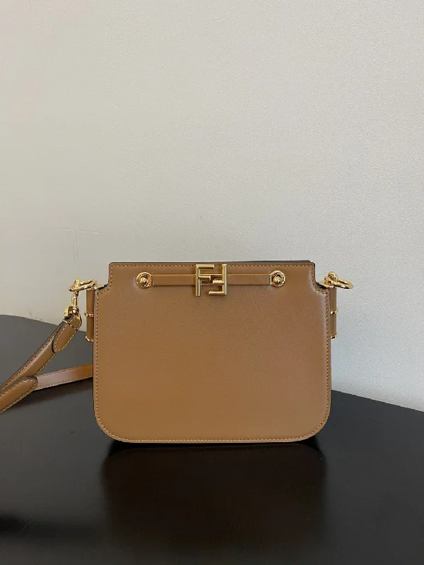 Fendi crossbody bags with a keychain holder for practicality and easy access to keysFendi Touch Brown Bag For Woman 19cm/7.5in