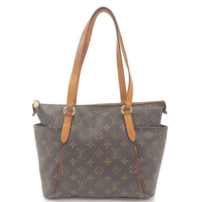 Louis Vuitton bags with a magnetic snap closure for easy accessLouis Vuitton Monogram Totally PM Tote Bag Brown M56688