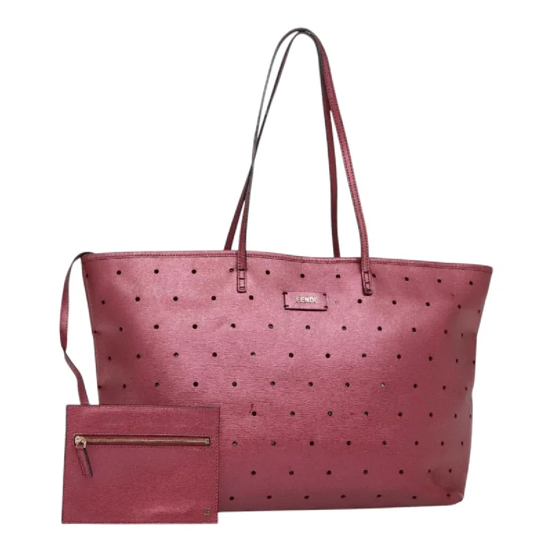 Fendi bags with a leather - bound notebook insert for jotting down notesFENDI Tote Bag Leather Pink Gold  fm3867