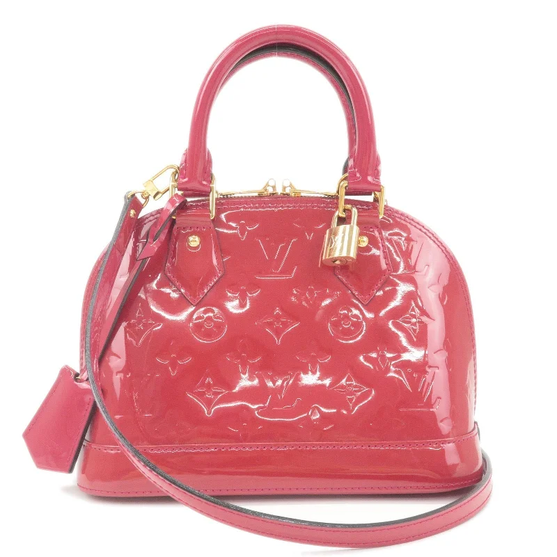 Louis Vuitton tote bags with a water - resistant coating for outdoor useLouis Vuitton Monogram Vernis Alma BB 2Way Bag Rose Indien M91771