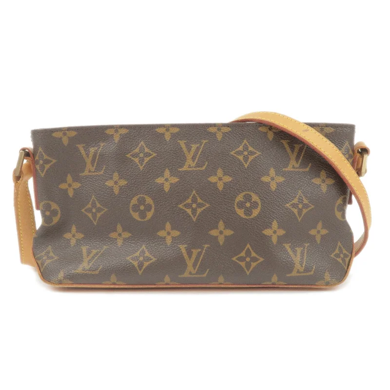 Louis Vuitton bags with a chain - link trim and a leather body for a modern edgeLouis Vuitton Monogram Trotteur Shoulder Bag Brown M51240