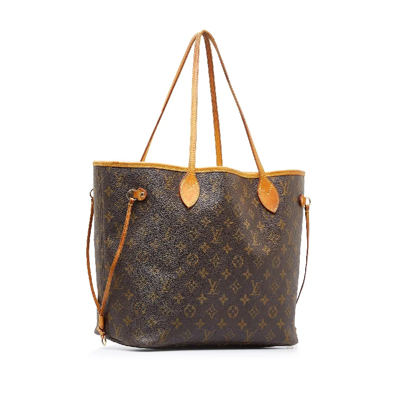 Louis Vuitton tote bags with a printed LV logo on the front for brand visibilityBrown Louis Vuitton Monogram Neverfull MM Tote Bag