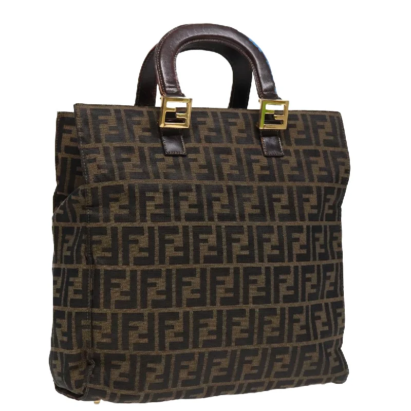 Ladies Fendi Peekaboo bags with a textured leather surface for a more tactile and luxurious feelFENDI Zucca Canvas Hand Bag Brown  91561