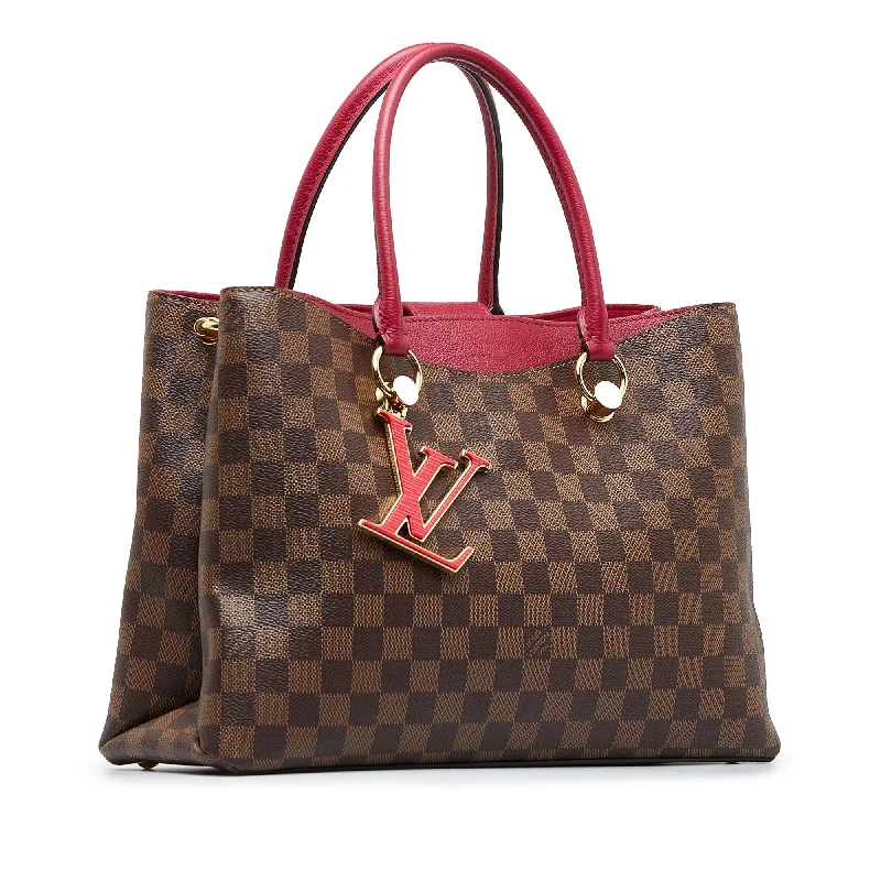 Louis Vuitton tote bags with a water - resistant coating for outdoor useBrown Louis Vuitton Damier Ebene Riverside Tote Bag