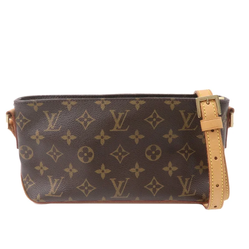 Louis Vuitton tote bags with a printed LV logo on the front for brand visibilityLouis Vuitton Monogram Trotteur Shoulder Bag Crossbody Bag M51240