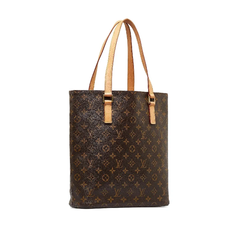 Louis Vuitton bags with a snap - button closure and a decorative charm for styleBrown Louis Vuitton Monogram Vavin GM Tote Bag