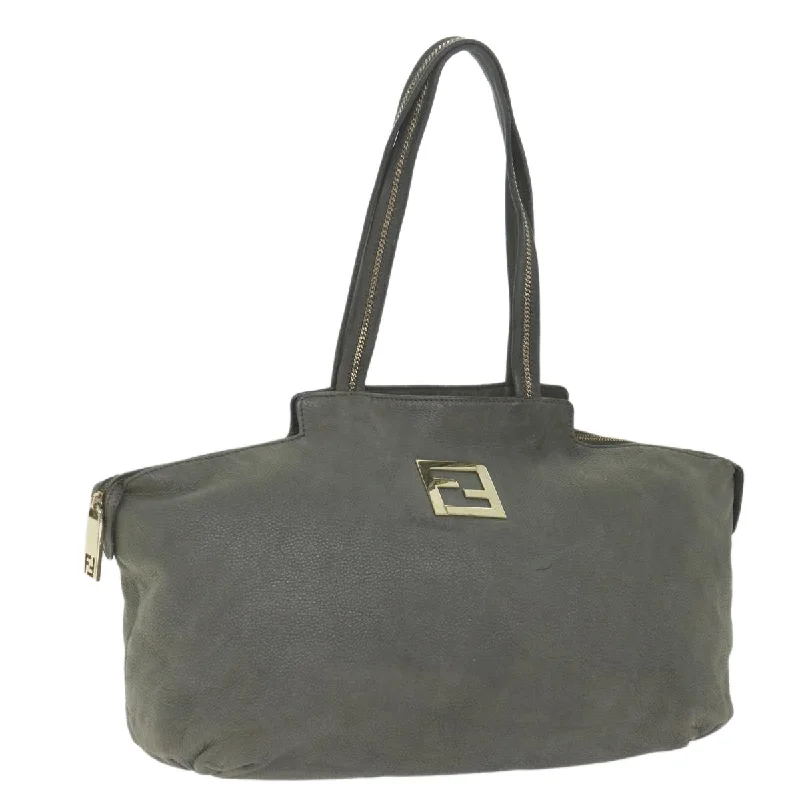 Fendi By The Way bags with a large capacity and a drawstring closureFENDI Tote Bag Leather Gray  bs9668