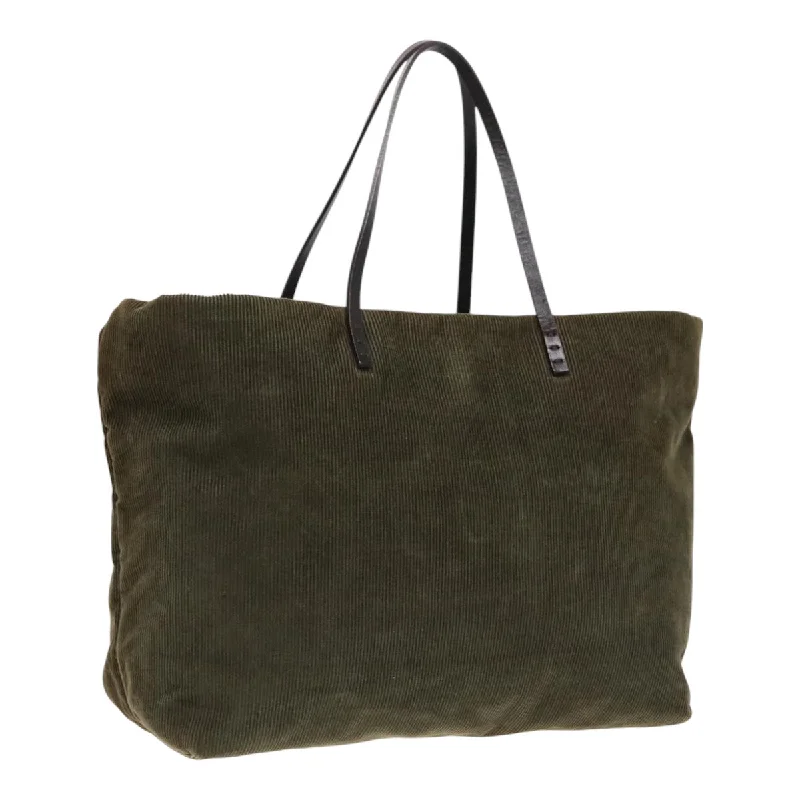 Fendi bags with a voice - activated pocket opener for a high - tech convenienceFENDI Tote Bag Corduroy Khaki  fm3899