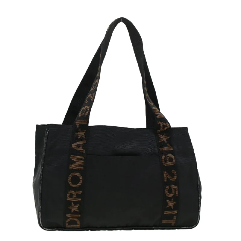 Fendi tote bags with a hand - painted FF pattern for an artisanal and one - of - a - kind touchFENDI Tote Bag Nylon Black  bs5489