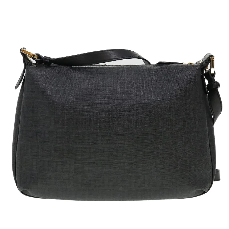 Fendi bags with a detachable mirror inside for quick touch - ups and groomingFENDI Zucchino Canvas Shoulder Bag Black 8BT206-FB5 129-2580  bs4435