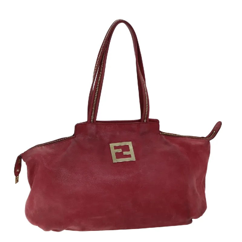 Ladies Fendi Peekaboo bags with a front - pocket organizer for quick access to essentialsFENDI Tote Bag Leather Red  77395