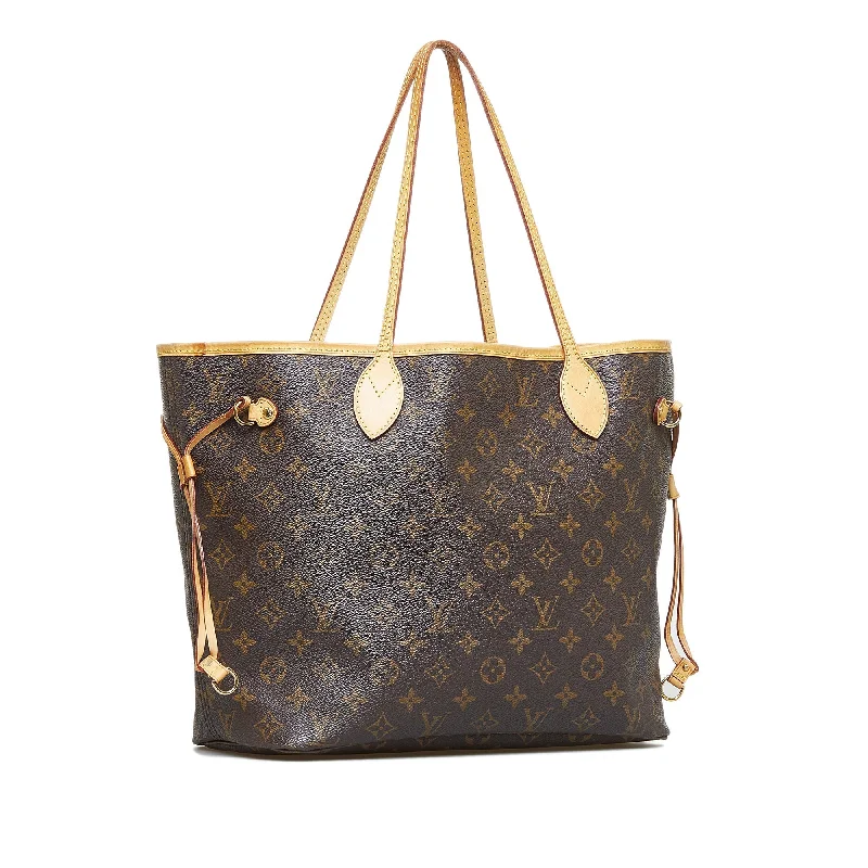 Louis Vuitton bags with a detachable mirror inside for on - the - go touch - upsBrown Louis Vuitton Monogram Neverfull MM Tote Bag