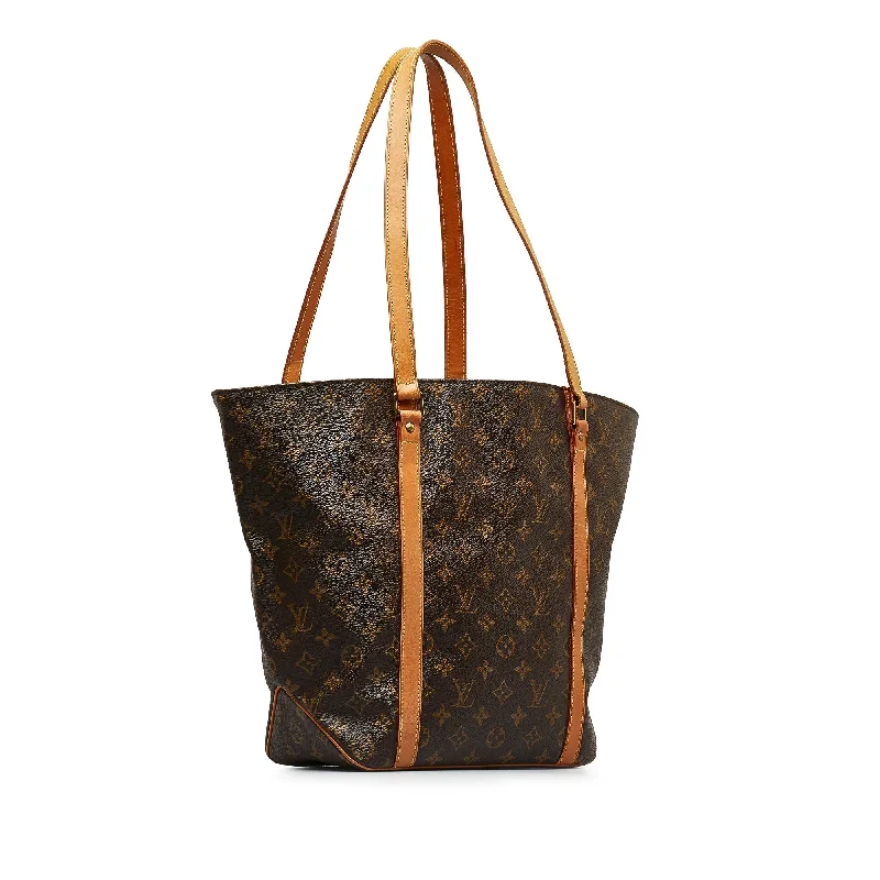 Louis Vuitton tote bags with a printed LV logo on the front for brand visibilityBrown Louis Vuitton Monogram Sac Shopping 48 Tote Bag