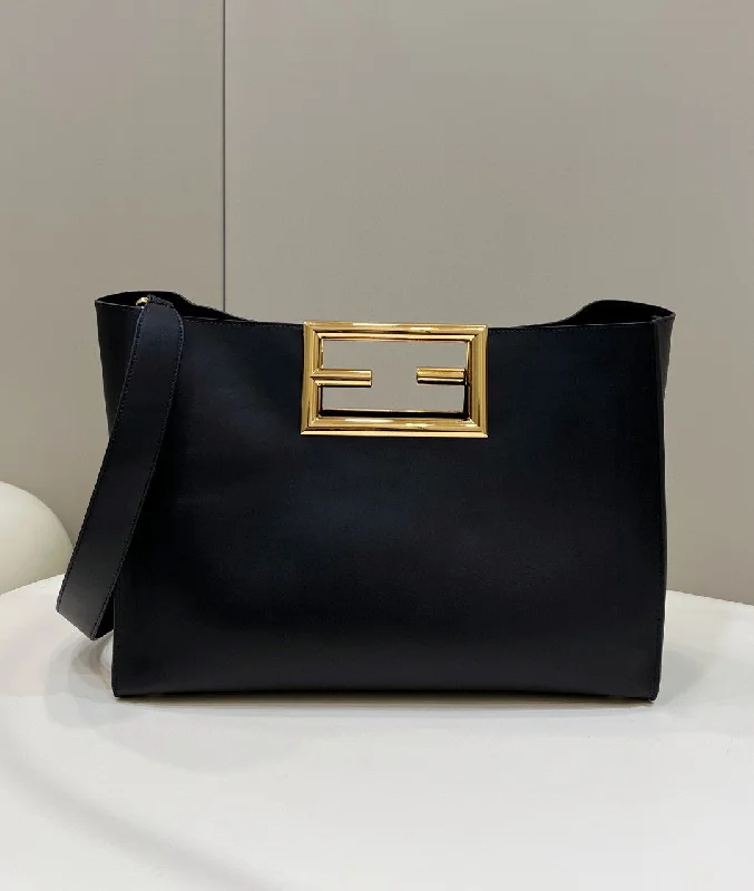 Fendi backpacks with a sleek, modern design and a matte finishFendi Way Medium Black Bag