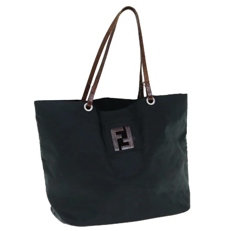 Fendi tote bags with a double - handle and shoulder - strap option for versatile carryingFENDI Tote Bag Nylon Black  bs11434