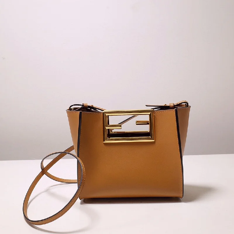 Fendi handbags with a perforated leather detail for a breathable and unique designFendi Way Small Brown Bag