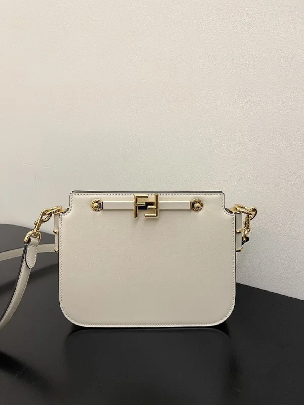 Ladies Fendi Baguette bags with a star - shaped charm for a playful and trendy touchFendi Touch White Bag