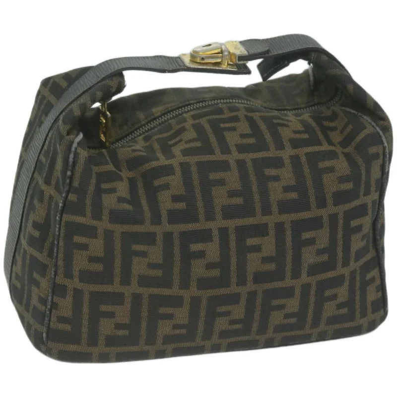 Fendi By The Way bags with a printed map pattern for a travel - inspired lookFENDI Zucca Canvas Hand Bag Black Brown  yk10697