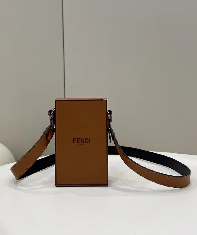 Ladies Fendi Peekaboo bags with a hand - stitched leather handle for artisanal charmFendi Vertical Box Brown RM 6,400 Bag