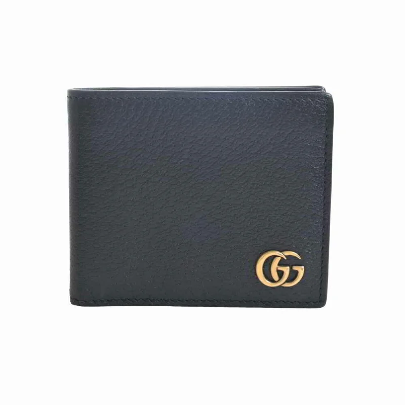 Gucci tote bags for women with a printed Gucci logoGucci GG Marmont Leather Bifold Wallet Billfold Black