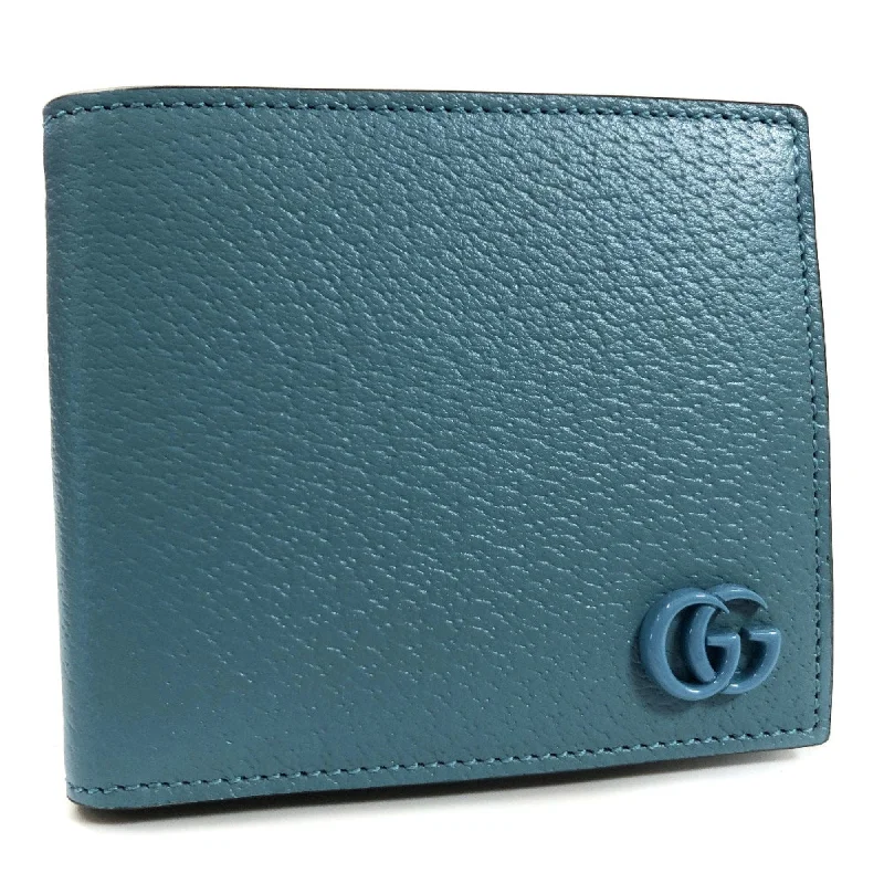 Women Gucci bags with a detachable mobile phone holderGucci Folio Wallet GG Marmont Coin 428725 Leather Blue Ladies Gucci