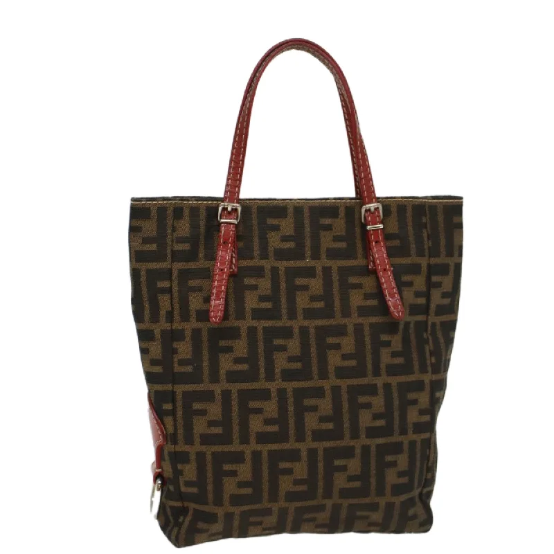 Fendi Sunshine Shopper bags with a structured silhouette and a magnetic - snap closureFENDI Zucca Canvas Hand Bag Brown  54860