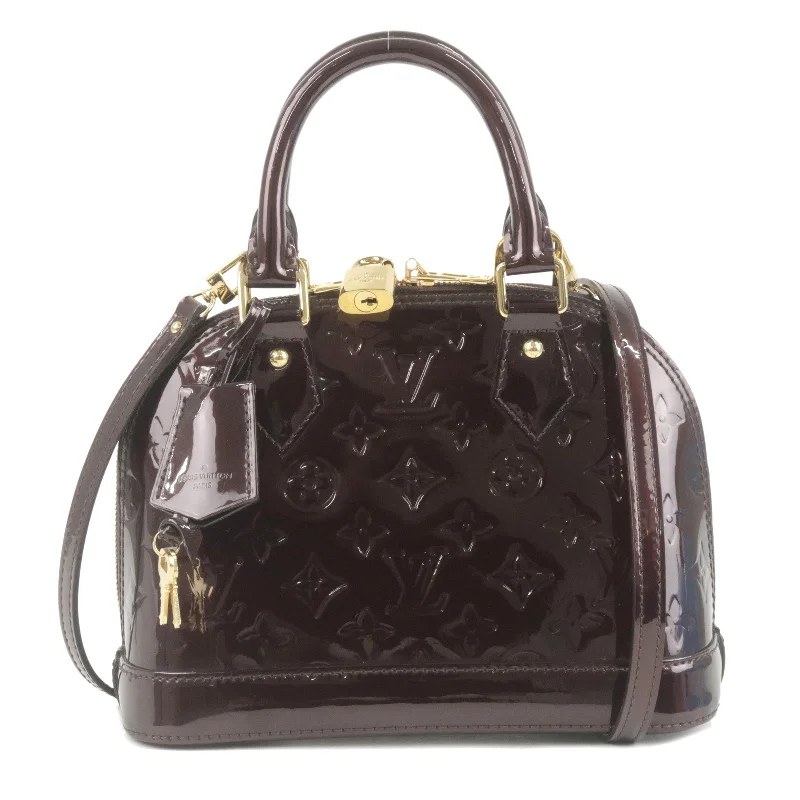 Louis Vuitton Twist bags with a snakeskin - effect panel for a bold lookLouis Vuitton Monogram Vernis Alma BB Amarante Hand Bag M91678