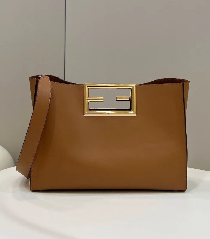 Fendi tote bags with a water - resistant lining for practicality during rainy daysFendi Way Medium Brown Bag