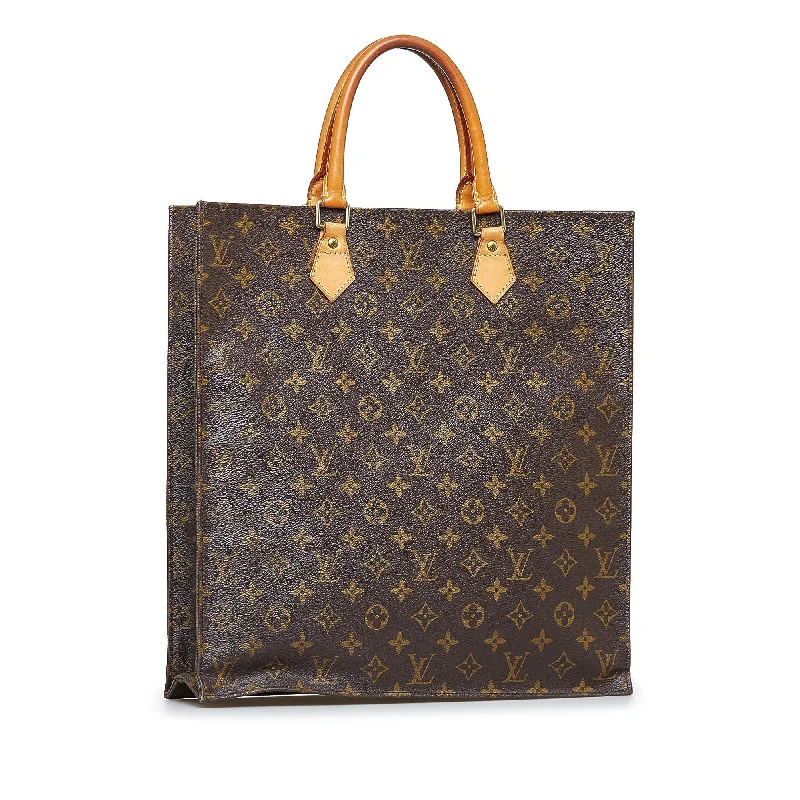 Louis Vuitton crossbody bags with a woven leather strap for textureBrown Louis Vuitton Monogram Sac Plat Tote Bag