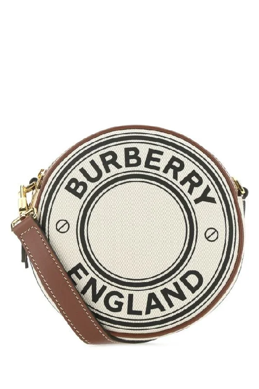 Faux Fur Trimmed Burberry Bags for WinterBurberry Woman Two-Tone Canvas And Leather Louise Crossbody Bag