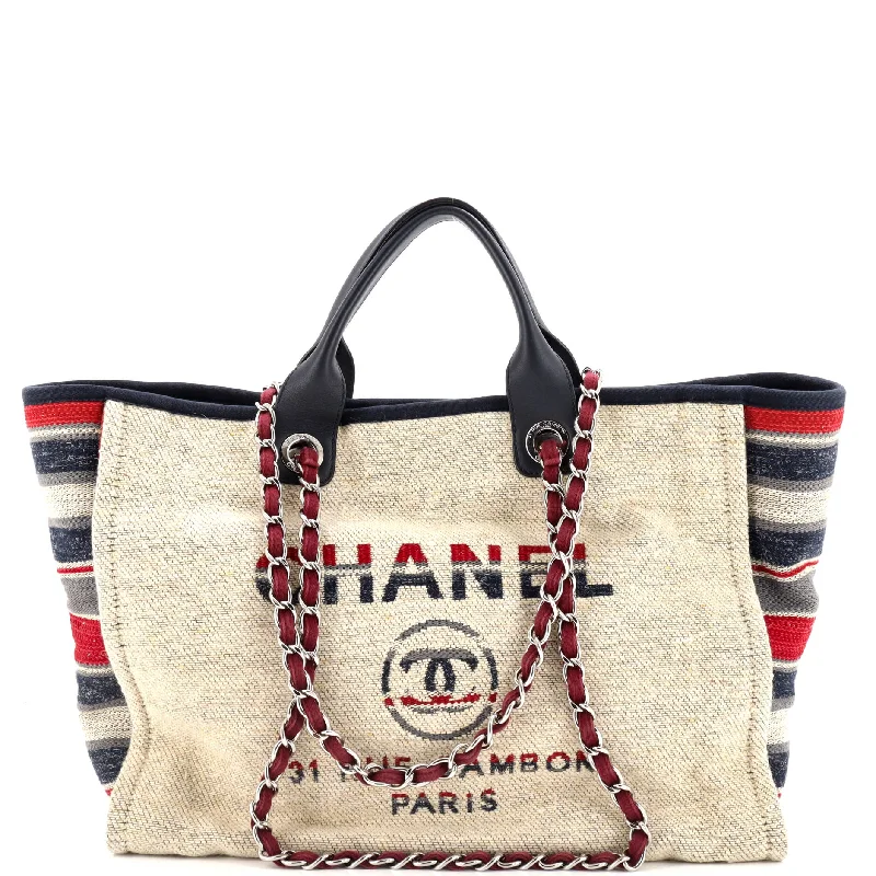 Designer bags with top handlesDeauville Tote Canvas with Striped Detail Medium