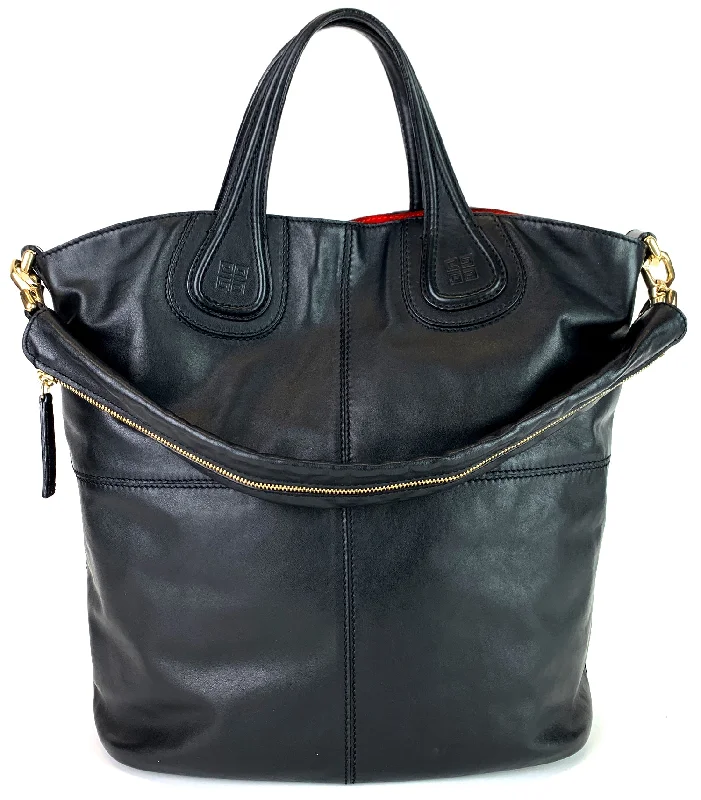 High-end designer bags for menNightingale Large Black Leather Tote Bag