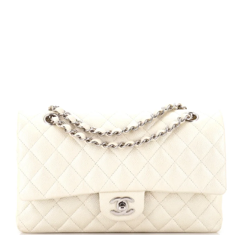 Vintage-inspired handbagsClassic Double Flap Bag Quilted Iridescent Caviar Medium