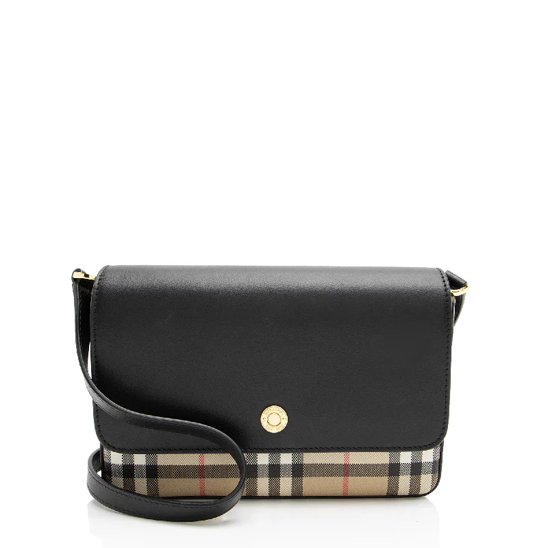 Water - Resistant Burberry Beach BagsBurberry Calfskin Vintage Check Hampshire Crossbody (SHF-6TceP8)