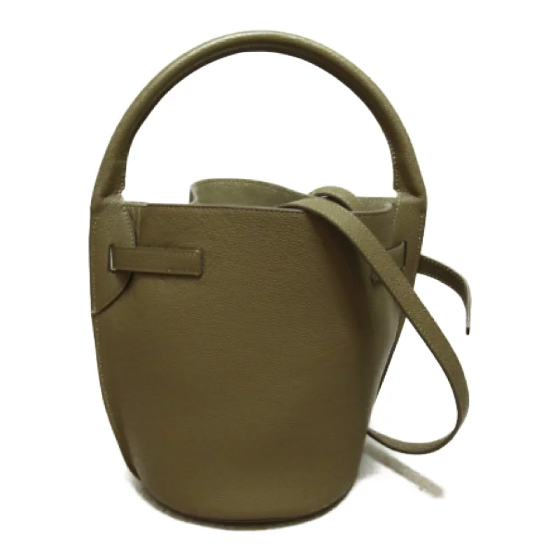 Minimalist leather handbagsCeline big bag bucket handbag Beige leather