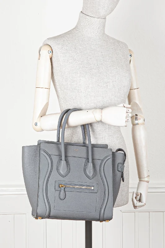 Sustainable fashion bagsCELINE Mini Luggage Tote Grey