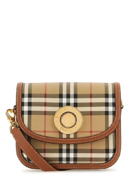 Foldable Burberry Shopping Bags for ConvenienceBurberry Woman Printed Canvas Small Elizabeth Shoulder Bag