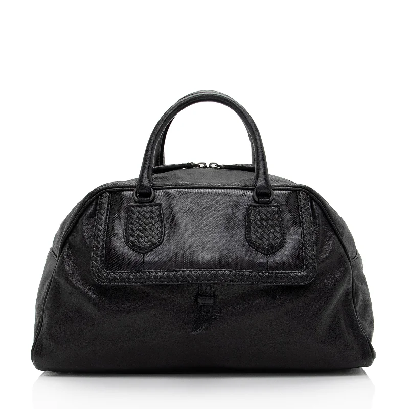 Bottega Veneta bags for wood - carving classesBottega Veneta Calfskin Karung Intrecciato Weekender (SHF-t75dld)