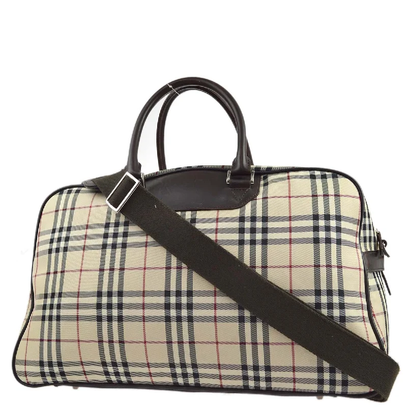 Foldable Burberry Shopping Bags for ConvenienceBURBERRY Beige  Check 2way Duffle Shoulder Handbag 181832