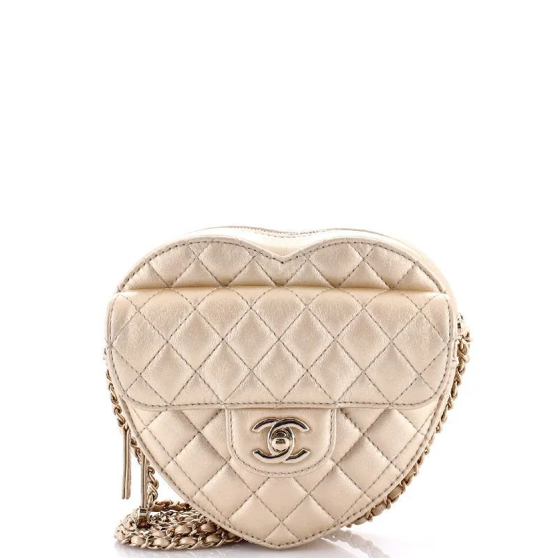 Designer bags with gold hardwareCC in Love Heart Bag Quilted Lambskin