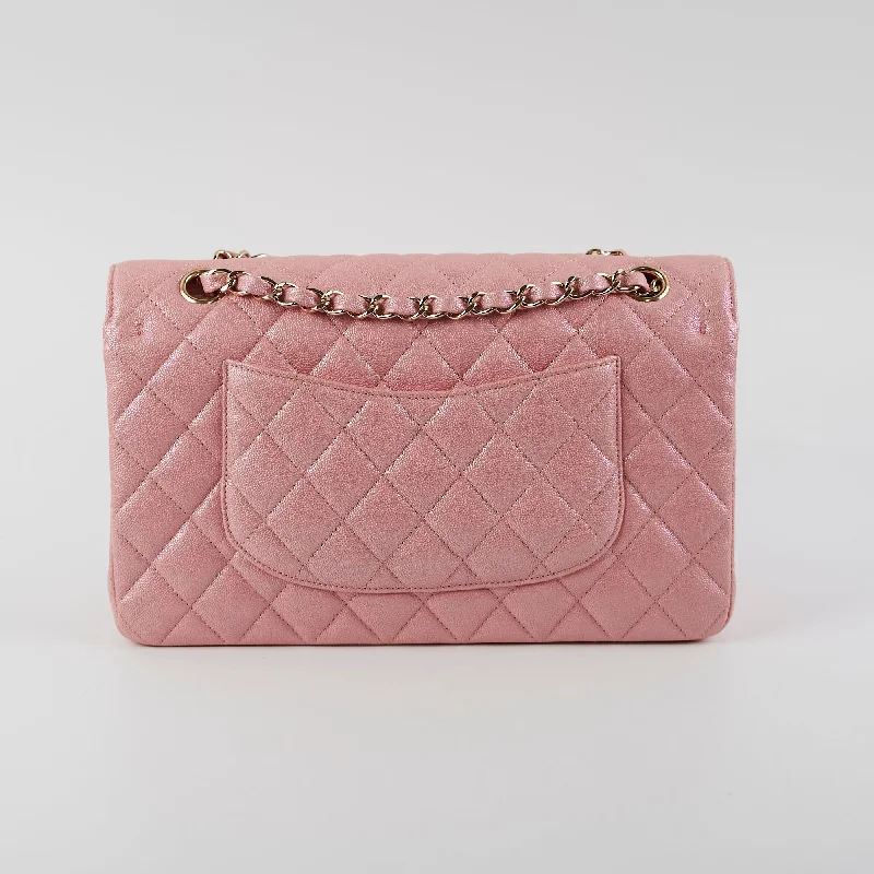 Chanel Lightweight Handbag for Daily ErrandsChanel Medium/Large Caviar Double Classic Flap Iridescent Pink