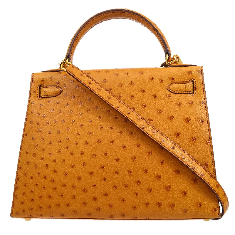 Hermès Kelly Bags with a magnetic - snap closure for easy accessHERMES * 2005 KELLY 28 SELLIER Chestnut Ostrich