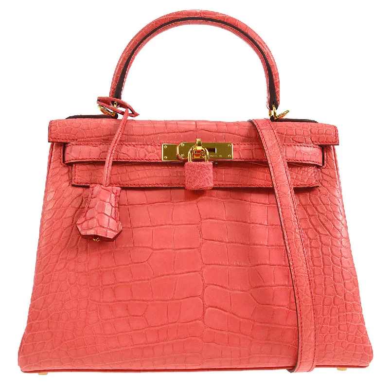 Hermès Kelly Bags with a zip - top closure for added securityHERMES * 2018 Kelly 28 Retourne Bougainvillier