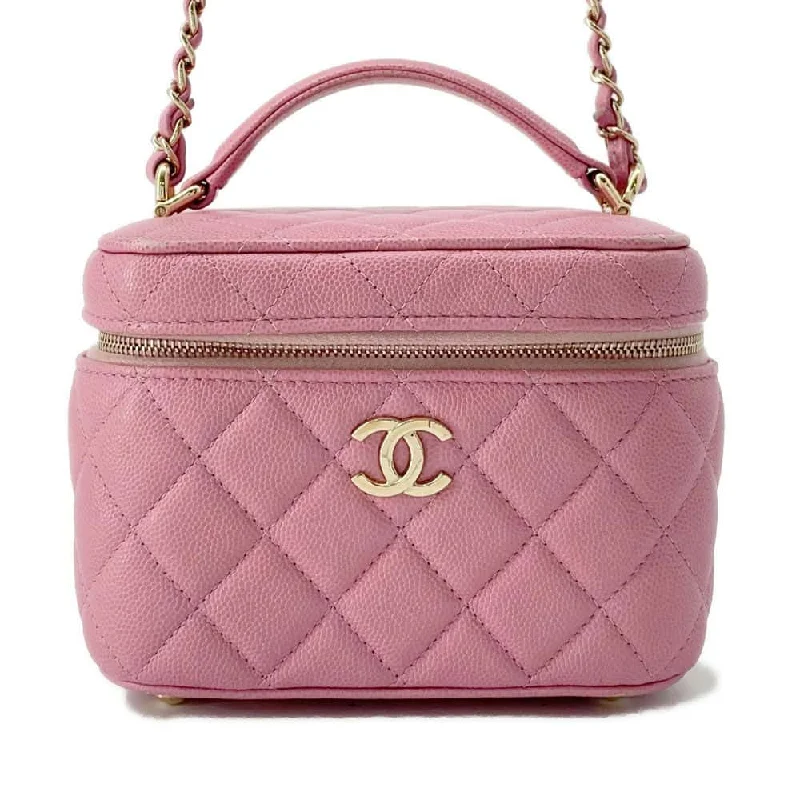 Chanel bags for women with minimalist styleCHANEL Vanity ChainShoulder Bag Pink Caviar Leather