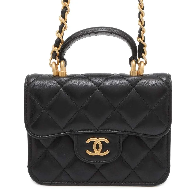 Chanel Black Handbag for Business MeetingsCHANEL Matelasse Flap Chain Wallet Black AP2200 Lambskin