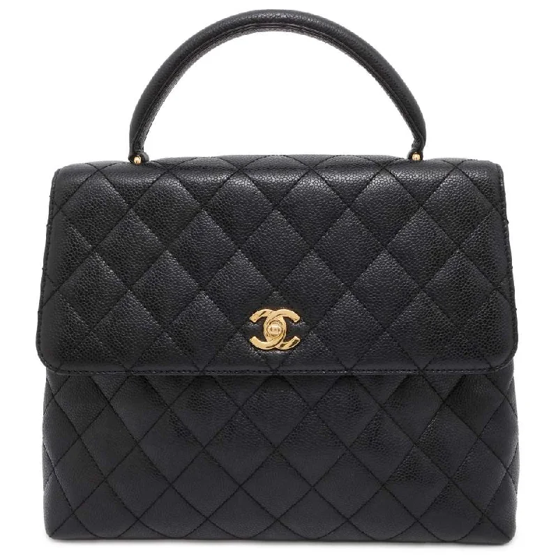 Chanel bags available at online luxury retaileCHANEL Matelasse top handle bag Black A12397 Caviar Leather