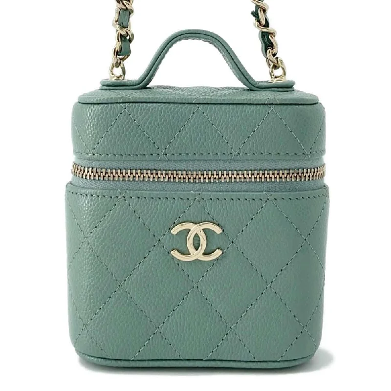 Chanel bags sale 2025CHANEL Small Vanity Shoulder Bag Green AP2503 Caviar Leather